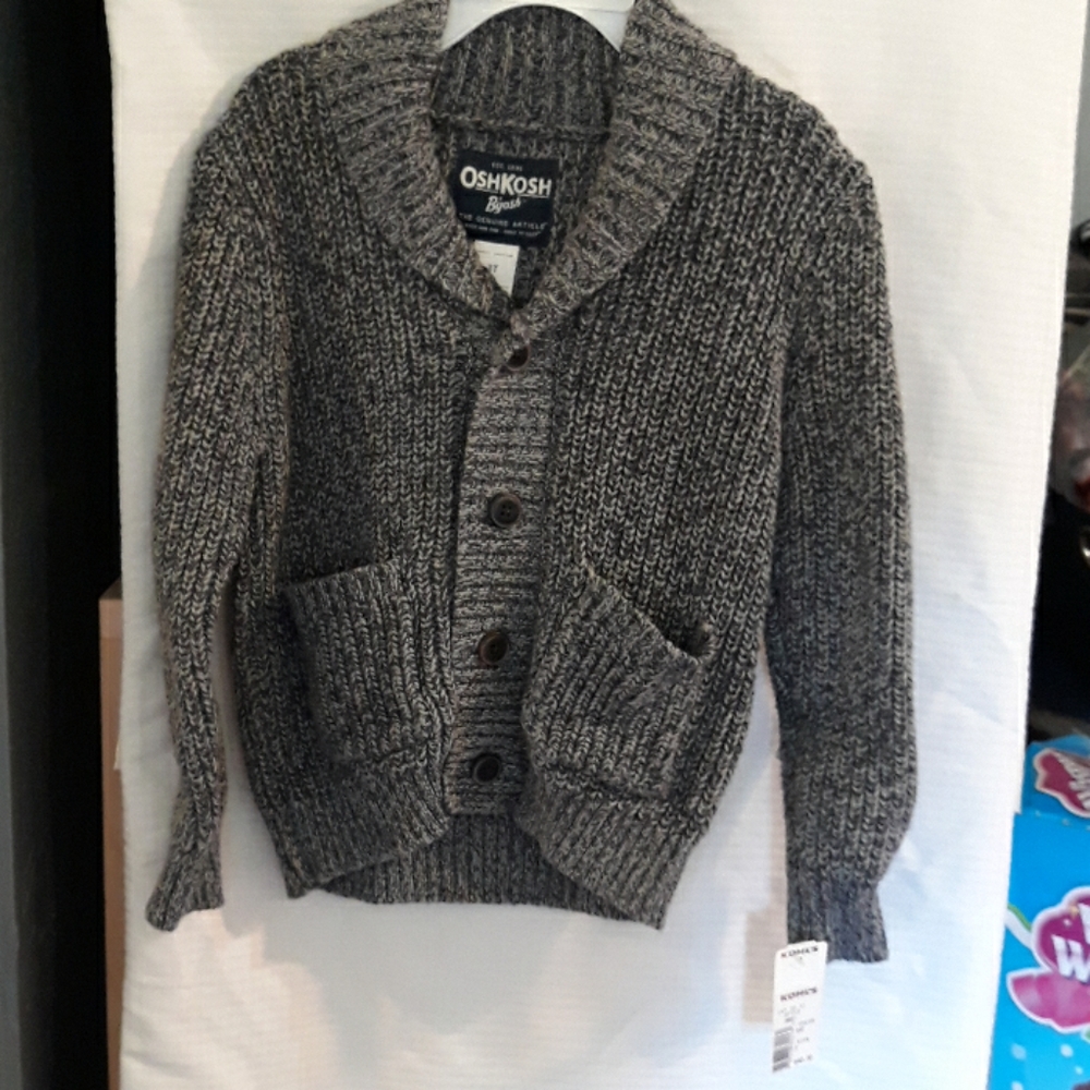 Boy's grey and white adorable sweater.